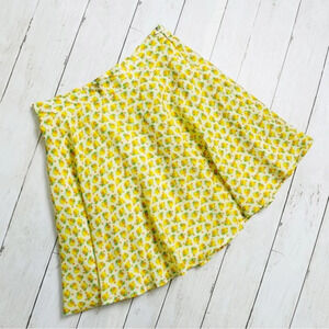 Forever‎ 21 Exclusive Lemon\Orange Print Skater Skirt Size XS
